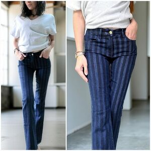 NWOT Frame Le Mini Boot Striped Indigo Blue Women's Jeans